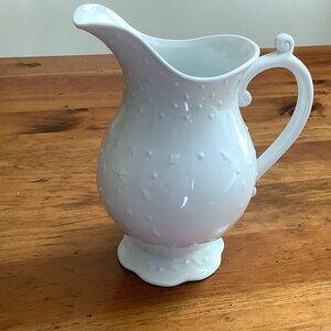 White Ceramic Pitcher   I.Godinger & Co.